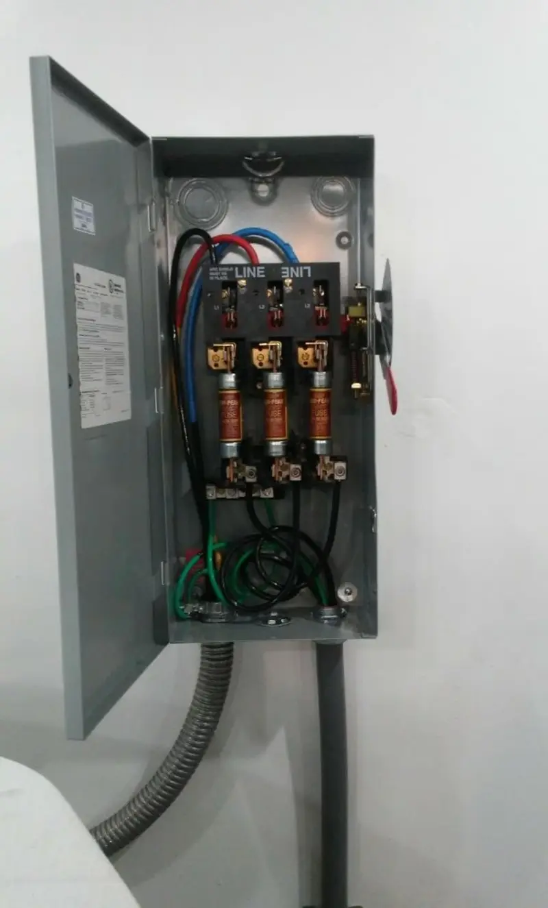 Three-phase disconnect switch installed for Electrical Wiring & Rewiring in Bethel